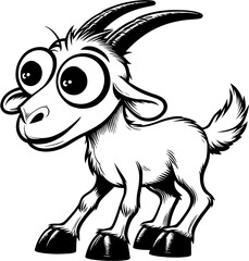 Zany Goat Cartoon icon 3 - obrazy, fototapety, plakaty