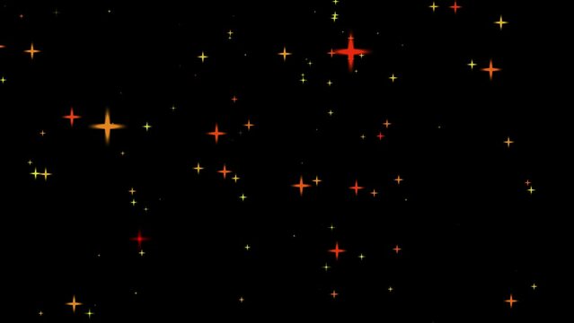 Beautiful moving through glow particle star. motion graphic loop, Abstract creative cosmic background. Starry bright glowing lights and shiny cute cartoon style