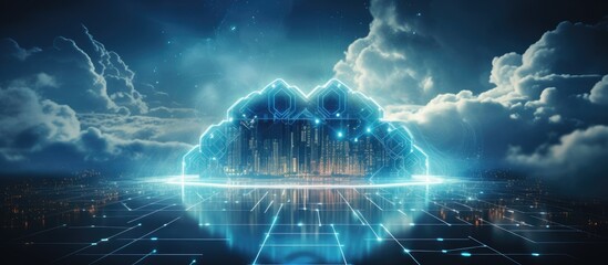 Create an image of a cityscape in the future featuring advanced architecture, a sleek cloud formation, and cutting-edge buildings