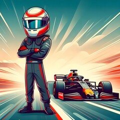 Animated Motorsport driver & his f1 