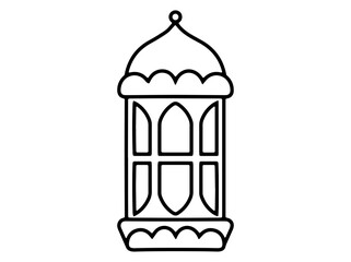 Ramadhan Kareem Lantern Line Art