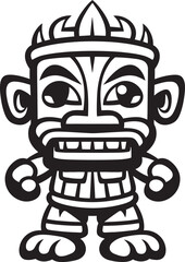 Tropical Twist Full Body Tiki Vector Graphic with Bold Thick Lineart Evoking Island Vibes Tiki Treasures Iconic Design Featuring a Full Body Thick Lineart Tiki Unveiling Mysteries of the Tropics