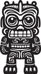 Jungle Guardian Bold Vector Character in Full Body Thick Lineart Pacific Protector Graphic Representation of a Full Body Thick Lineart Tiki Character