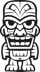 Tribal Titan Bold Vector Character in Full Body Thick Lineart Island Idol Graphic Representation of a Full Body Thick Lineart Tiki Character