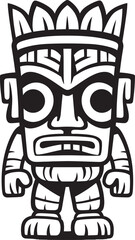 Obraz premium Luau Luminary Bold Thick Lineart Tiki Character in Vector Form Tribal Guardian Iconic Design of a Full Body Thick Lineart Tiki Character
