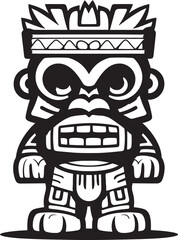 Island Icon Vector Icon of a Bold Thick Lineart Tiki Character Tiki Treasure Graphic Illustration of a Full Body Thick Lineart Tiki Character