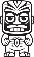 Tiki Tribe Full Body Thick Lineart Tiki Graphics for Logo Design Tribal Tiki Full Body Thick Lineart Vector Logo Design