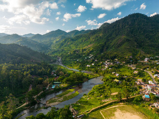 Aerial view of Ranomafana village and forest in Madagascar © Erika