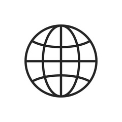 Planet Earth, browser, internet line symbol, vector editable stroke icon for user interface.