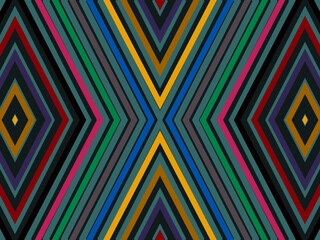 Abstract Background of Colorful Lines. Geometric Digital Art. Modern wallpaper.