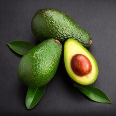 avocado on wooden table