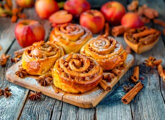 apple cinnamon rolls swirled - 764767041