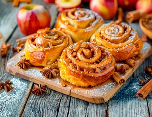 apple cinnamon rolls swirled - 764767092