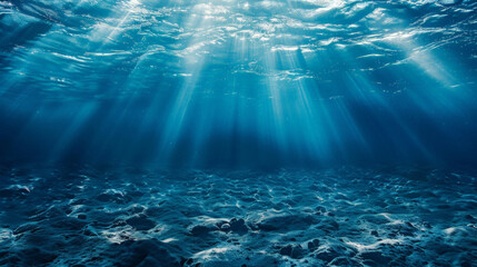 Underwater Serenity: Sunlight Piercing Through Ocean Depths