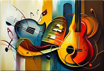 abstract music background with violin and notes, vector illustration. eps10