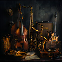 The Symphony of Still Life: A Melodic Collection of Music Instruments and Scores