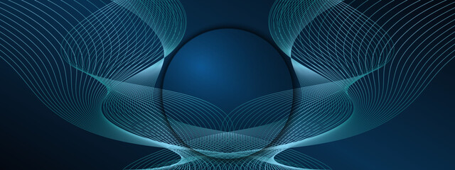 Abstract vector background. Lines, circle, light. - 764773099
