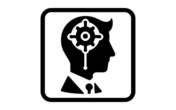Head icon ai symbol. Ai work icon. Ai powered symbol. Machine learning icon. Isolated, transparent.
