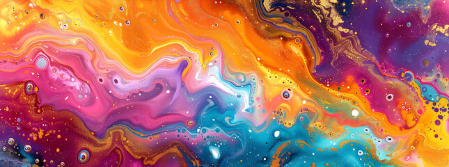  Colorful abstract painting with swirling patterns