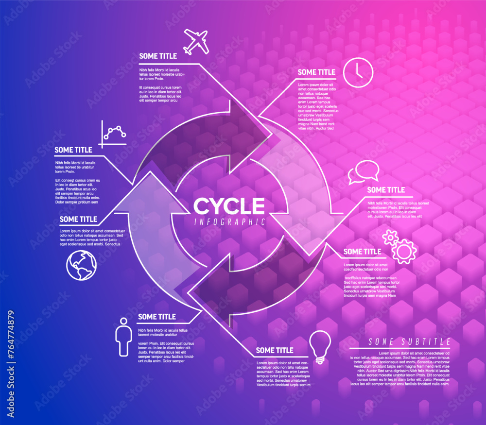 Poster vector infographic cycle template with abstract background
