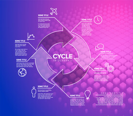 Vector Infographic cycle template with abstract background - 764774879
