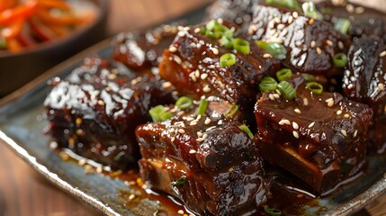 Savory and Sweet Braised Short Ribs in a Flavorful Korean-Inspired Sauce