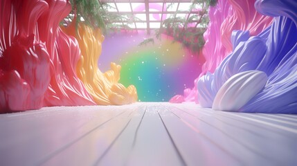 3d render, abstract background with pink, blue and purple colors