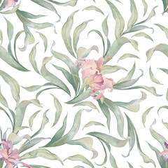 Watercolor floral seamless patterns