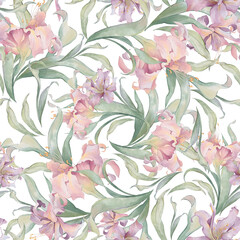 Watercolor floral seamless patterns