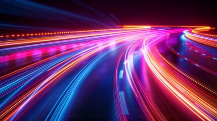 Colorful speed light trails. digital technology futuristic background beautiful, modern, background concept, hi-tech, technology, 