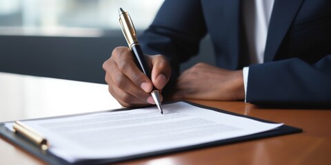 signing a legal document concluding a contract Generative AI