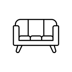 Sofa outline icons, minimalist vector illustration ,simple transparent graphic element .Isolated on white background