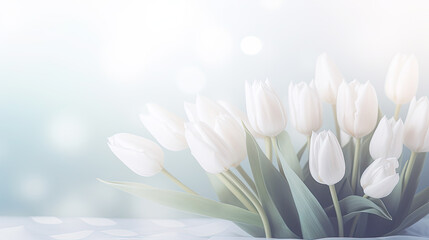 Soft White Tulips in Dreamy Light