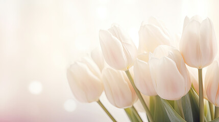 Soft White Tulips in Dreamy Light