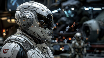 Fototapeta premium Cinematic scene from an epic futuristic space story