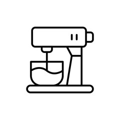 Kitchen mixer outline icons, minimalist vector illustration ,simple transparent graphic element .Isolated on white background