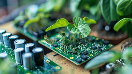 A circuit board for a smart irrigation system for agriculture.
