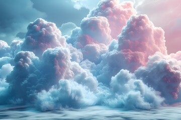 A Group of Clouds Floating in the Sky - obrazy, fototapety, plakaty