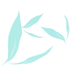 green leaves on white