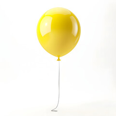 Ultra-realistic  yellow balloon isolated on white background