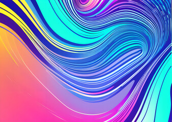 Bright poster, fashionable restro style, wavy multi-colored, beautiful wide format, 60s, 70s, 80s, colorful watercolor background for poster or brochure cover design, Generative AI