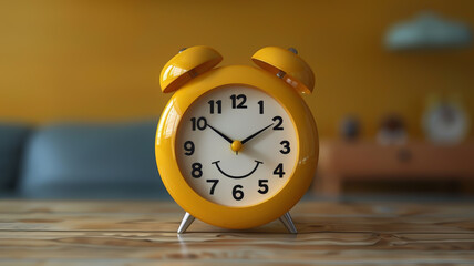 A clock that counts moments of happiness, its hands moving backward to extend joyous times,  3D style