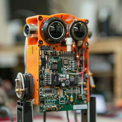 Fototapeta na wymiar Design a circuit board for a data logger for environmental monitoring. 