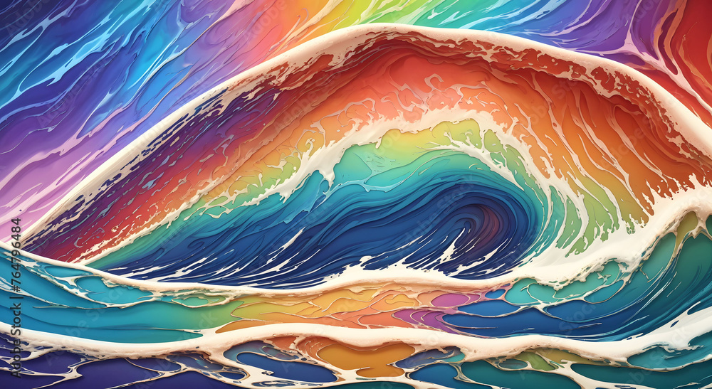 Poster colorful swirling wave design with abstract background and light texture