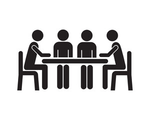 workers business meeting flat icon vector