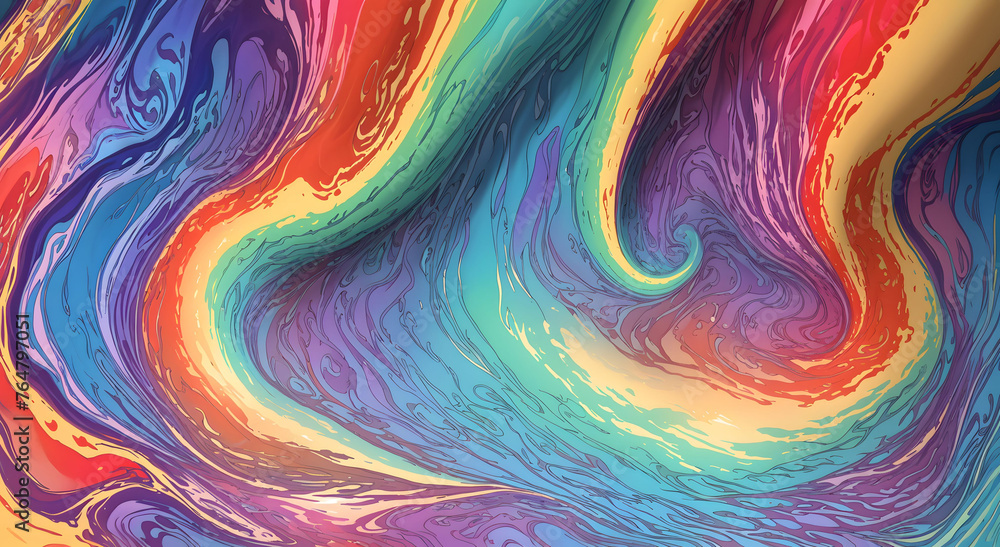 Poster colorful swirling wave design with abstract background and light texture