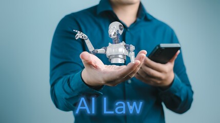 AI ethics and legal concepts artificial intelligence law and online technology of legal regulations Controlling artificial intelligence a high risk of AI technology.