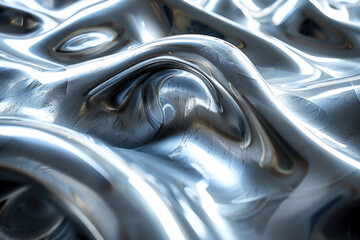 The background has a smooth and smoothly flowing surface reminiscent of melting metal. - obrazy, fototapety, plakaty