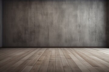 a floor in an empty room with the gray wall