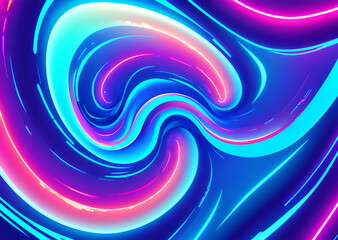 Fototapeta premium Bright poster, fashionable restro style, wavy multi-colored, beautiful wide format, 60s, 70s, 80s, colorful watercolor background for poster or brochure cover design, Generative AI